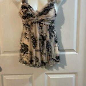 Express Black and Cream Floral Blouse